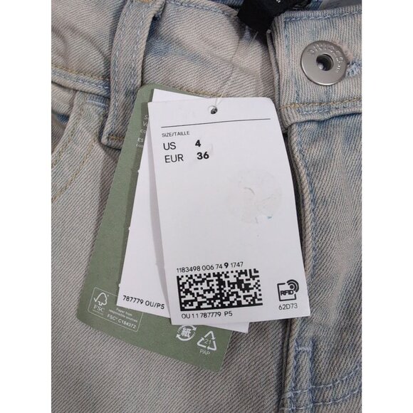 H&M Divided Flared Jeans Womens 2 Blue Light Wash Low Rise 5 Pocket Casual - Picture 8 of 14